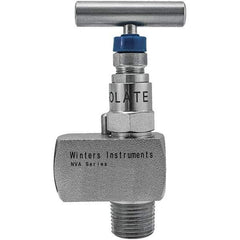 Value Collection - 1/2" Pipe, Angled Hard Seat Needle Valve - FNPT x FNPT Ends, Grade 316 Stainless Steel Valve, 10,000 Max psi - Makers Industrial Supply