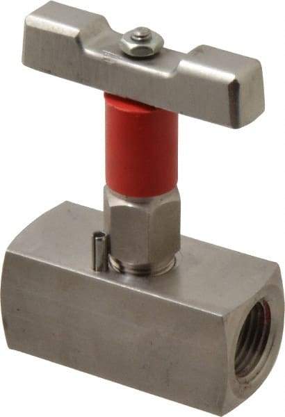 Value Collection - 1/2" Pipe, Inline Soft Seat Needle Valve - FNPT x FNPT Ends, Grade 316 Stainless Steel Valve, 6,000 Max psi - Makers Industrial Supply