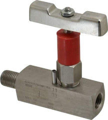 Value Collection - 1/4" Pipe, Inline Soft Seat Needle Valve - MNPT x FNPT Ends, Grade 316 Stainless Steel Valve, 6,000 Max psi - Makers Industrial Supply