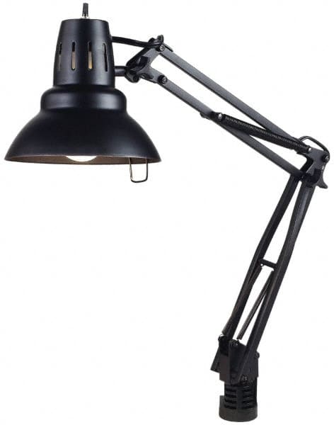 Electrix - 30 Inch, Spring Suspension, Clamp on, Incandescent, Black, Desk Light - 100 Watt, Nonmagnifying - Makers Industrial Supply