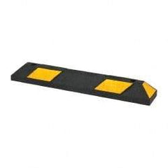 PRO-SAFE - 72" Long x 6" Wide x 4" High, Parking Curb - Black & Yellow, Rubber - Makers Industrial Supply