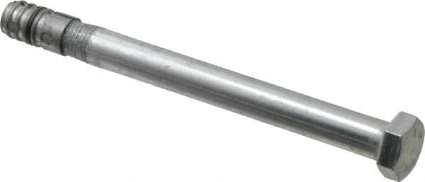 Made in USA - 3/8" Diam, 3/8" Drill, 4" OAL, Taper Bolt Concrete Anchor - Grade 5 Steel, Zinc-Plated Finish, Hex Head, Hex Drive - Makers Industrial Supply