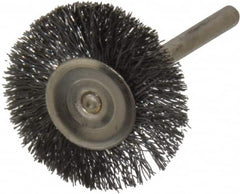 Osborn - 1" OD, 1/8" Shank Diam, Crimped Steel Wheel Brush - 0.005" Filament Diam, 25,000 RPM - Makers Industrial Supply