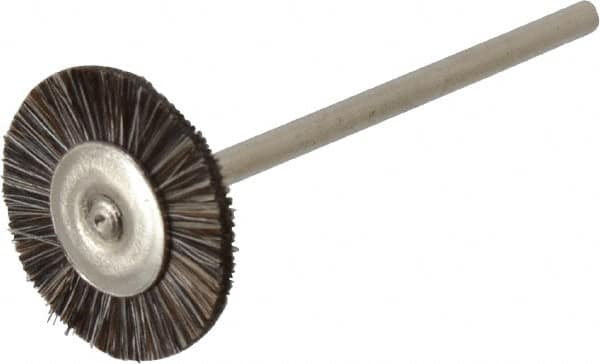 Osborn - 3/4" OD, 3/32" Shank Diam, Crimped Natural Fiber Wheel Brush - 0.003" Filament Diam, 25,000 RPM - Makers Industrial Supply