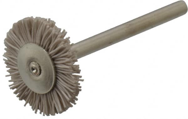 Osborn - 3/4" OD, 1/8" Shank Diam, Nylon Wheel Brush - 3/32" Face Width, 6,000 RPM - Makers Industrial Supply