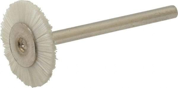 Osborn - 3/4" OD, 1/8" Shank Diam, Nylon Wheel Brush - 3/32" Face Width, 6,000 RPM - Makers Industrial Supply