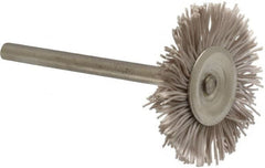 Osborn - 1" OD, 1/8" Shank Diam, Nylon Wheel Brush - 3/32" Face Width, 6,000 RPM - Makers Industrial Supply