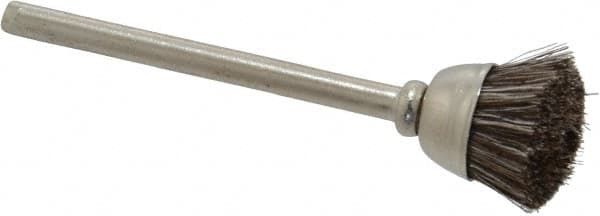 Osborn - 9/16" Diam, 1/8" Shank Straight Wire Cup Brush - 0.012" Filament Diam, 25,000 Max RPM - Makers Industrial Supply