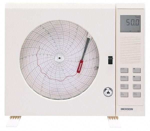 Dickson - 32 to 122°F, 24 Hour Recording Time Chart - 8 Inch Diameter, Use with Esx Recorders - Makers Industrial Supply