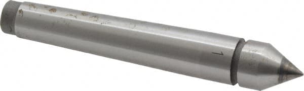 Value Collection - 0.48" Head Diam, Carbide-Tipped Steel Standard Point Solid Dead Center - 1MT Morse Taper, 0.48" Point Diam, 3.15" OAL - Makers Industrial Supply