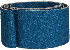 Made in USA - 2" Wide x 48" OAL, 36 Grit, Zirconia Alumina Abrasive Belt - Zirconia Alumina, Very Coarse, Coated, X Weighted Cloth Backing - Makers Industrial Supply