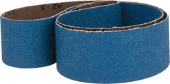 Made in USA - 2" Wide x 48" OAL, 50 Grit, Zirconia Alumina Abrasive Belt - Zirconia Alumina, Coarse, Coated, X Weighted Cloth Backing - Makers Industrial Supply