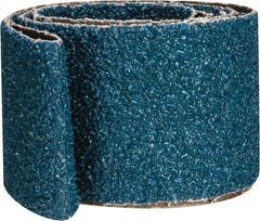 Made in USA - 2" Wide x 48" OAL, 24 Grit, Zirconia Alumina Abrasive Belt - Zirconia Alumina, Very Coarse, Coated, X Weighted Cloth Backing - Makers Industrial Supply