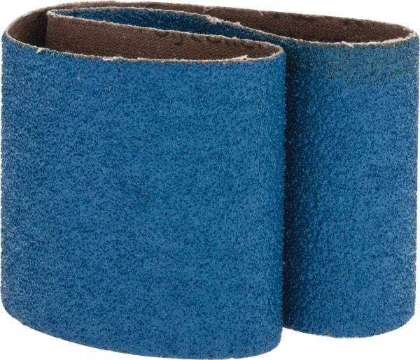 Made in USA - 3" Wide x 21" OAL, 36 Grit, Zirconia Alumina Abrasive Belt - Zirconia Alumina, Very Coarse, Coated, X Weighted Cloth Backing - Makers Industrial Supply