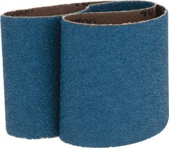 Made in USA - 3" Wide x 21" OAL, 40 Grit, Zirconia Alumina Abrasive Belt - Zirconia Alumina, Coarse, Coated, X Weighted Cloth Backing - Makers Industrial Supply