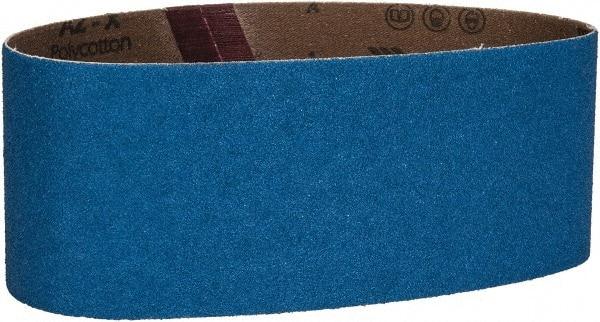 Made in USA - 3" Wide x 21" OAL, 60 Grit, Zirconia Alumina Abrasive Belt - Zirconia Alumina, Medium, Coated, X Weighted Cloth Backing - Makers Industrial Supply