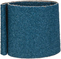 Made in USA - 4" Wide x 36" OAL, 24 Grit, Zirconia Alumina Abrasive Belt - Zirconia Alumina, Very Coarse, Coated, X Weighted Cloth Backing - Makers Industrial Supply