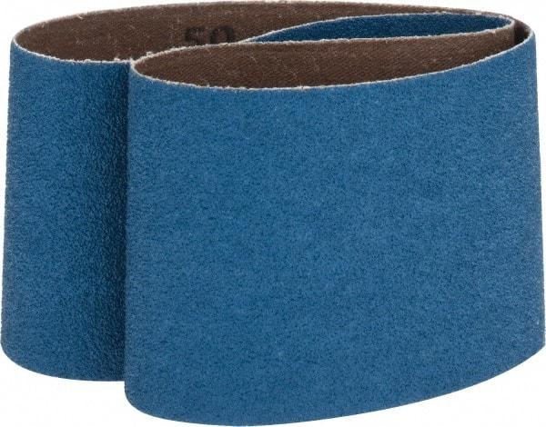 Made in USA - 3" Wide x 24" OAL, 50 Grit, Zirconia Alumina Abrasive Belt - Zirconia Alumina, Coarse, Coated, X Weighted Cloth Backing - Makers Industrial Supply