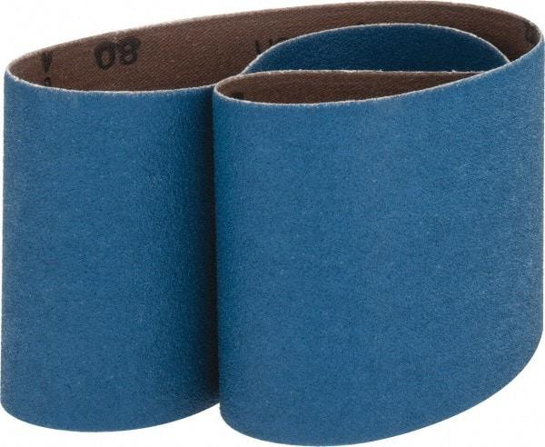 Made in USA - 3" Wide x 24" OAL, 80 Grit, Zirconia Alumina Abrasive Belt - Zirconia Alumina, Medium, Coated, X Weighted Cloth Backing - Makers Industrial Supply