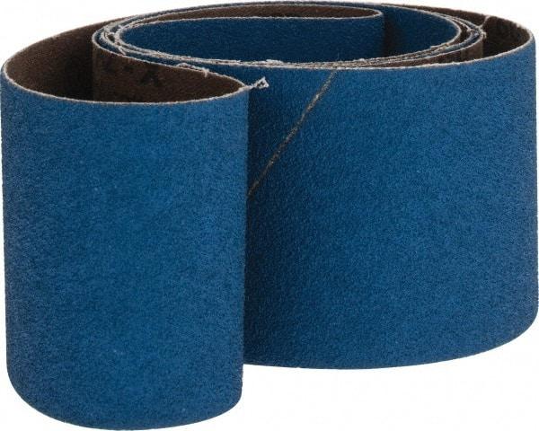 Made in USA - 2-1/2" Wide x 60" OAL, 60 Grit, Zirconia Alumina Abrasive Belt - Zirconia Alumina, Medium, Coated, X Weighted Cloth Backing - Makers Industrial Supply