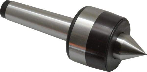 Bison - MT3 Taper Shank, 2.2" Head Diam 925 Lb Capacity Live Center - 4,000 Max RPM, 0.98" Point Diam, 1.12" Point Len, 925 Lb Max Workpc, 6.14" OAL, 1.12" Long Tip, Standard Point - Makers Industrial Supply