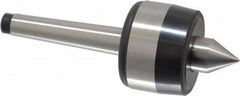 Bison - MT1 Taper Shank, 1-1/2" Head Diam 220 Lb Capacity Live Center - 5,000 Max RPM, 0.59" Point Diam, 0.7" Point Len, 220 Lb Max Workpc, 4.07" OAL, 0.7" Long Tip, Standard Point - Makers Industrial Supply