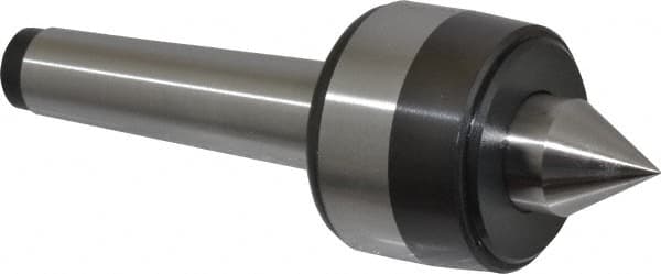 Bison - MT2 Taper Shank, 1.57" Head Diam 460 Lb Capacity Live Center - 5,000 Max RPM, 0.7" Point Diam, 0.87" Point Len, 460 Lb Max Workpc, 4.74" OAL, 0.87" Long Tip, Standard Point - Makers Industrial Supply