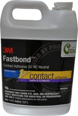 3M - 1 Gal Bottle Natural Contact Adhesive - Series 30NF, 15 to 30 min Working Time, 4 hr Full Cure Time, Bonds to Cardboard, Ceramic, Fabric, Fiberglass, Foam, Glass, Leather, Metal, Plastic, Rubber, Vinyl & Wood - Makers Industrial Supply