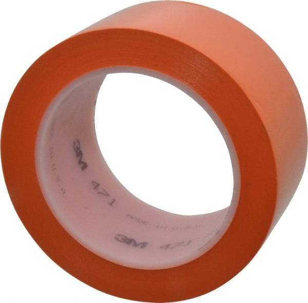 3M - Orange Solid Color Vinyl Tape - 2" Wide x 5.2 mil Thick, General Traffic - Makers Industrial Supply