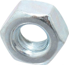 Value Collection - 1/4-20 UNC Steel Right Hand Hex Nut - 7/16" Across Flats, 7/32" High, Zinc Clear Finish - Makers Industrial Supply