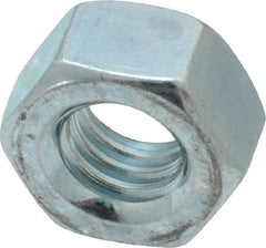 Value Collection - 5/16-18 UNC Steel Right Hand Hex Nut - 1/2" Across Flats, 17/64" High, Zinc Clear Finish - Makers Industrial Supply