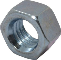 Value Collection - 3/8-16 UNC Steel Right Hand Hex Nut - 9/16" Across Flats, 21/64" High, Zinc Clear Finish - Makers Industrial Supply