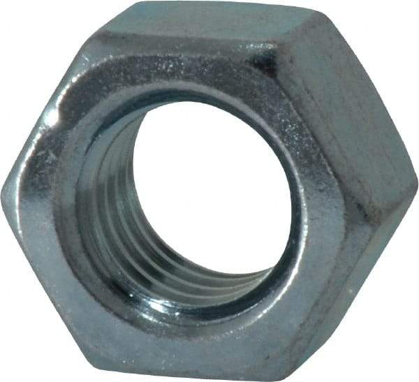 Value Collection - 1/2-13 UNC Steel Right Hand Hex Nut - 3/4" Across Flats, 7/16" High, Zinc Clear Finish - Makers Industrial Supply