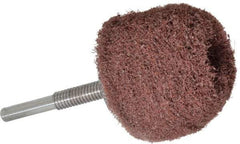 Superior Abrasives - 2" Diam x 2" Thick, Mounted Polishing Wheel - Medium Grade, 1/4" Shank Diam - Makers Industrial Supply