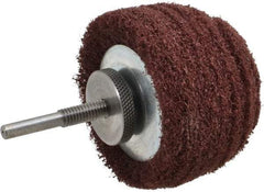 Superior Abrasives - 3" Diam x 2" Thick, Mounted Polishing Wheel - Medium Grade, 1/4" Shank Diam - Makers Industrial Supply