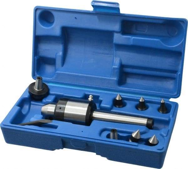 Interstate - 7 Point, 480 Lb Max Workpiece, 6-13/16" OAL, 1-11/16" Head Diam, Tool Steel, Live Center & Point Set - 3MT Taper, Interchangeable - Makers Industrial Supply