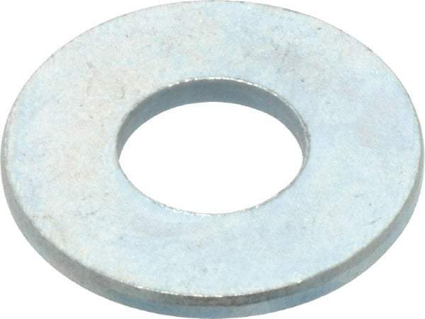 Value Collection - 1/4" Screw, Steel USS Flat Washer - 0.307" ID x 0.749" OD, 0.08" Thick, Zinc-Plated Finish - Makers Industrial Supply