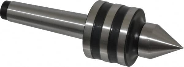 Interstate - MT2 Taper Shank, 1-39/64" Head Diam 756 Lb Capacity Live Center - 1-1/4" Head Length, 15/16" Point Diam, 1-11/32" Point Len, 260 Lb Max Workpc, 5-21/64" OAL, Standard Point - Makers Industrial Supply