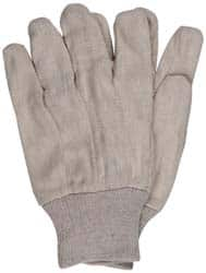 PRO-SAFE - Cotton Canvas General Protection Work Gloves - For General Purpose, Uncoated, Knit Wrist Cuff, Full Fingered, Natural, Paired - Makers Industrial Supply