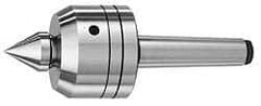 Royal Products - MT4 Taper Shank, 3-1/2" Head Diam 2,880 Lb Capacity Live Center - 3,500 Max RPM, 2.64" Head Length, 1-1/2" Point Diam, 1.79" Point Len, 1,070 Lb Max Workpc, 9" OAL, Changeable Standard Point - Makers Industrial Supply