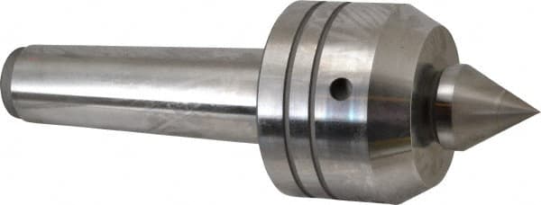 Royal Products - MT5 Taper Shank, 3-1/2" Head Diam 2,880 Lb Capacity Live Center - 3,500 Max RPM, 2.64" Head Length, 1-1/2" Point Diam, 1.79" Point Len, 1,070 Lb Max Workpc, 10-1/16" OAL, Changeable Standard Point - Makers Industrial Supply