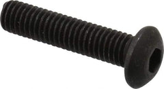 Value Collection - #10-32 UNF Hex Socket Drive, Button Screw - Alloy Steel, Black Oxide Finish, Fully Threaded, 7/8" Length Under Head - Makers Industrial Supply