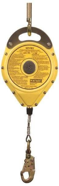 Gemtor - 30' Long, 16 Lb Capacity, Galvanized Steel Cable Self-Retracting Lifeline - 0.187" Diam, Swivel Locking Snap Hook Connector - Makers Industrial Supply