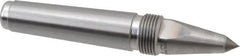 Royal Products - 0.938" Head Diam, Carbide-Tipped Steel Long Point Solid Dead Center - 3MT Morse Taper, 0.38" Point Diam, 5.94" OAL - Makers Industrial Supply