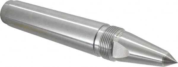 Royal Products - 1.231" Head Diam, Carbide-Tipped Steel Long Point Solid Dead Center - 4MT Morse Taper, 1/2" Point Diam, 7-5/16" OAL - Makers Industrial Supply