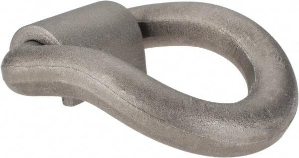 Made in USA - 5-1/2 Inches Long x 5 Inches Wide Forged D Ring with Clip - 1020 Carbon Steel Material - Makers Industrial Supply