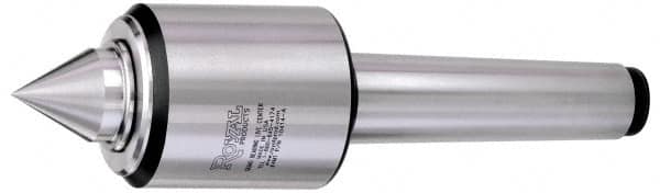 Royal Products - MT5 HD Taper Shank, 3.82" Head Diam 5,300 & 10,540 Lb Capacity Live Center - 3,000 Max RPM, 3.89" Head Length, 2" Point Diam, 2.31" Point Len, 5,240 Lb Max Workpc, 11-13/16" OAL, Standard Point - Makers Industrial Supply