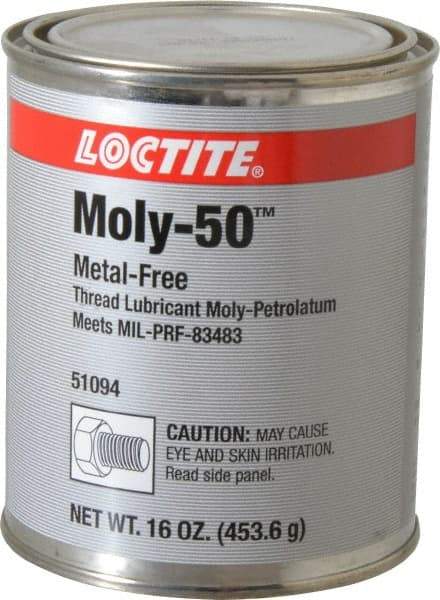 Loctite - 1 Lb Can General Purpose Anti-Seize Lubricant - Molybdenum Disulfide, -29 to 750°F, Gray, Water Resistant - Makers Industrial Supply