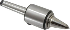 Royal Products - MT2 Taper Shank, 1.7" Head Diam 830 Lb Capacity Carbide Tipped Live Center - 12,000 Max RPM, 2.12" Head Length, 7/8" Point Diam, 1-3/4" Point Len, 180 Lb Max Workpc, 6-39/64" OAL, 3/8" Tip Diam, Long Point - Makers Industrial Supply