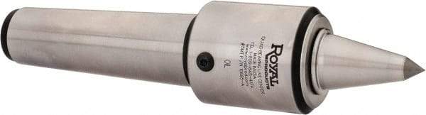 Royal Products - MT5 Taper Shank, 2.45" Head Diam 1,905 Lb Capacity Carbide Tipped Live Center - 12,000 Max RPM, 2.78" Head Length, 1-1/4" Point Diam, 2.35" Point Len, 525 Lb Max Workpc, 10-3/4" OAL, 1/2" Tip Diam, Long Point - Makers Industrial Supply